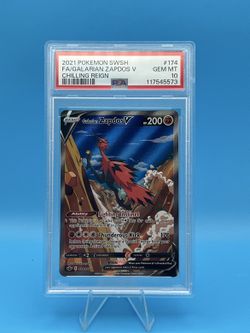 Galarian Zapdos V Alt Art 2021 Pokemon Chilling Reign #174 - PSA 10