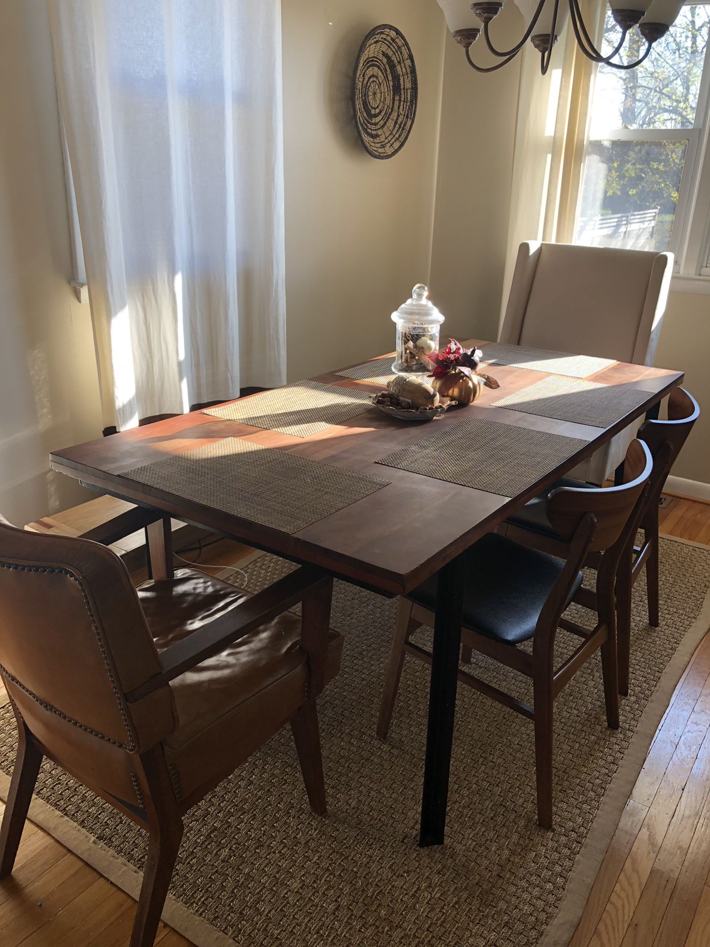 West elm pottery barn industrial dining table in euc.