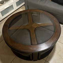 Coffee table with stools