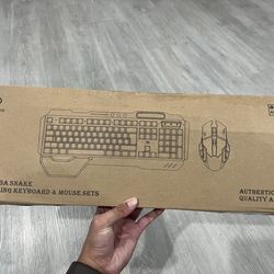 RGB Gaming Keyboard & Mouse Set LED Backlit USB New