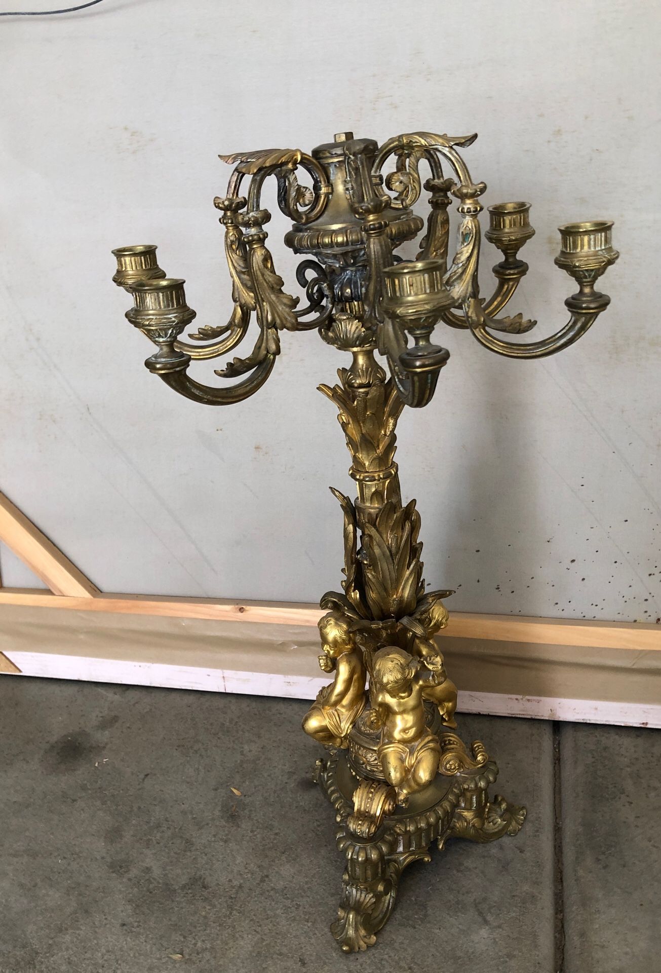 Pair of antique candelabra. 25 inches tall.