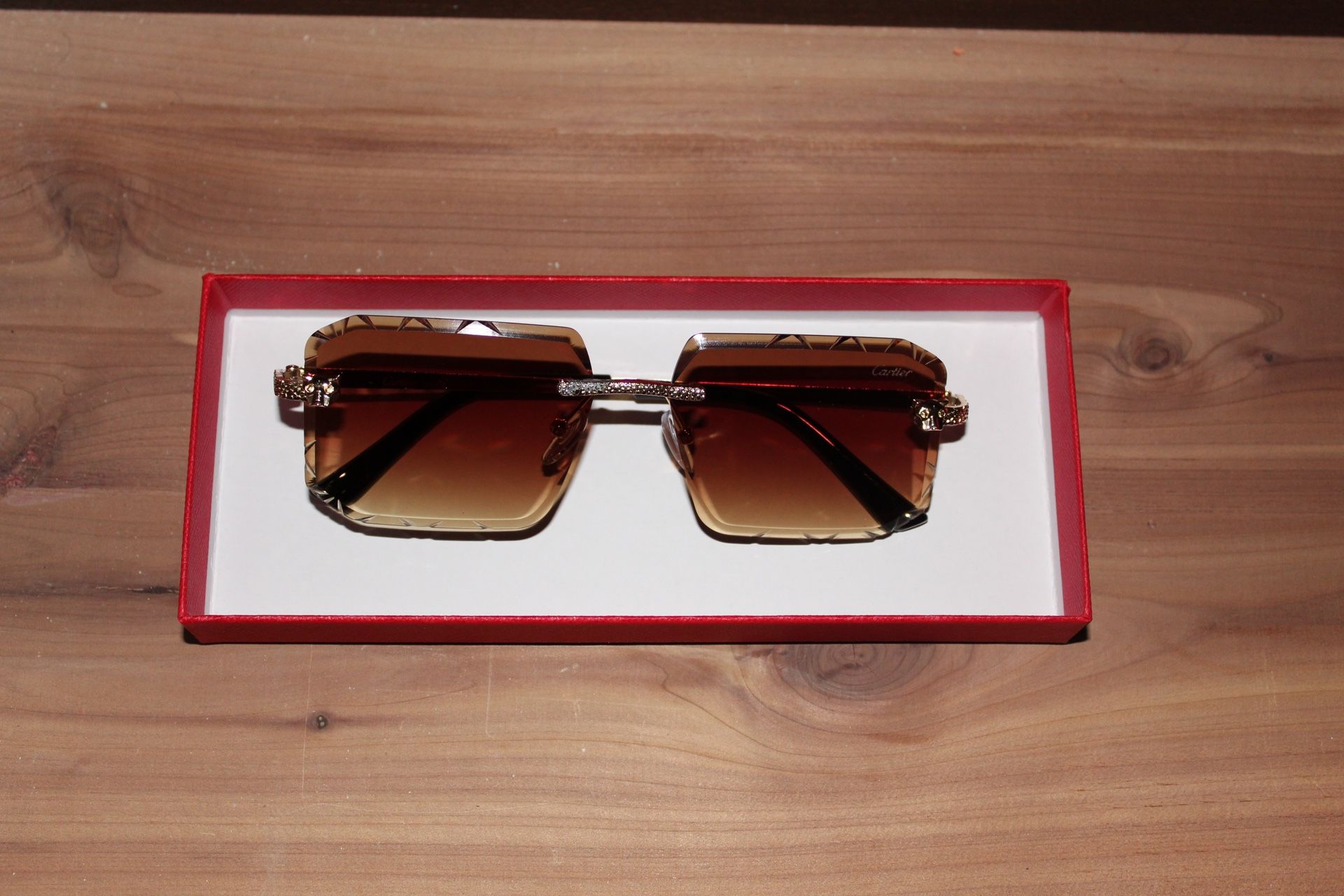 Cartier Sunglasses Brown Cut Lenses