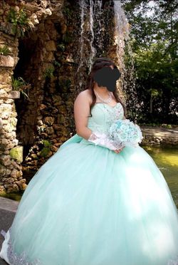 Quince Dress Mint Green W/ Silver $600