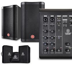 Harbinger M100-BT Portable PA With Bluetooth and Custom Carry Bags 8" Mains