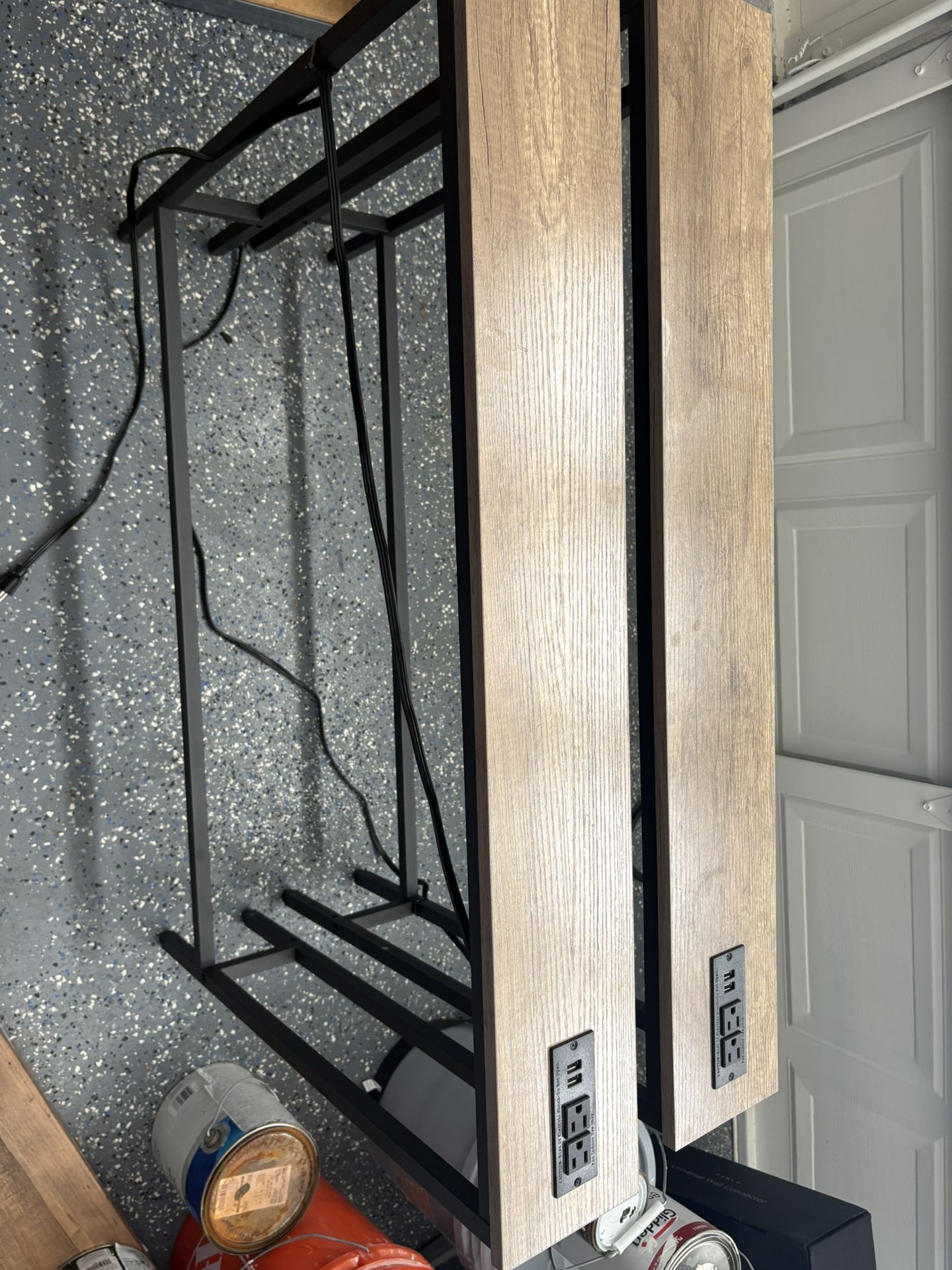 Narrow Console Sofa Table with Power Outlets, 5.9" Dx39.4 Wx31.1 H Long
