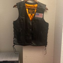 Genuine Leather Milwaukee Vest 