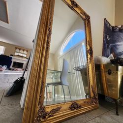 Antique 1900s Iron Rod Accent Mirror 