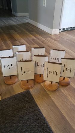 Wedding table numbers