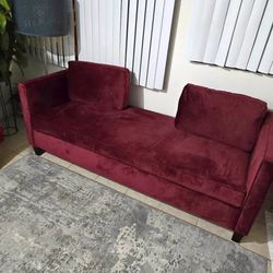 Red Velvet Sofa