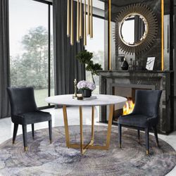 Gold And Marble Dining Table 