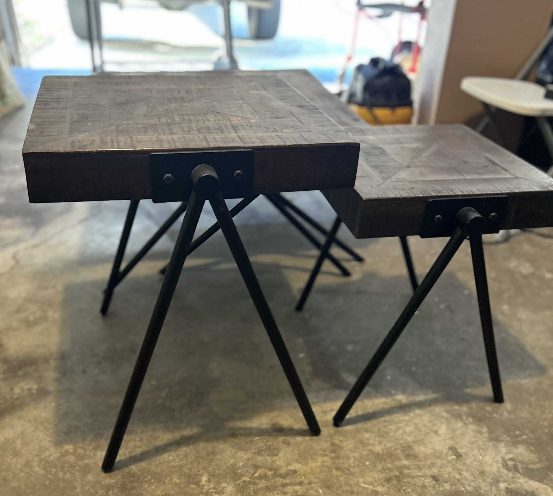 Rustic Modern Coffee & Side Tables – Handcrafted Wood + Steel