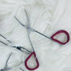 Curved Cuticle Scissors with Red Grips