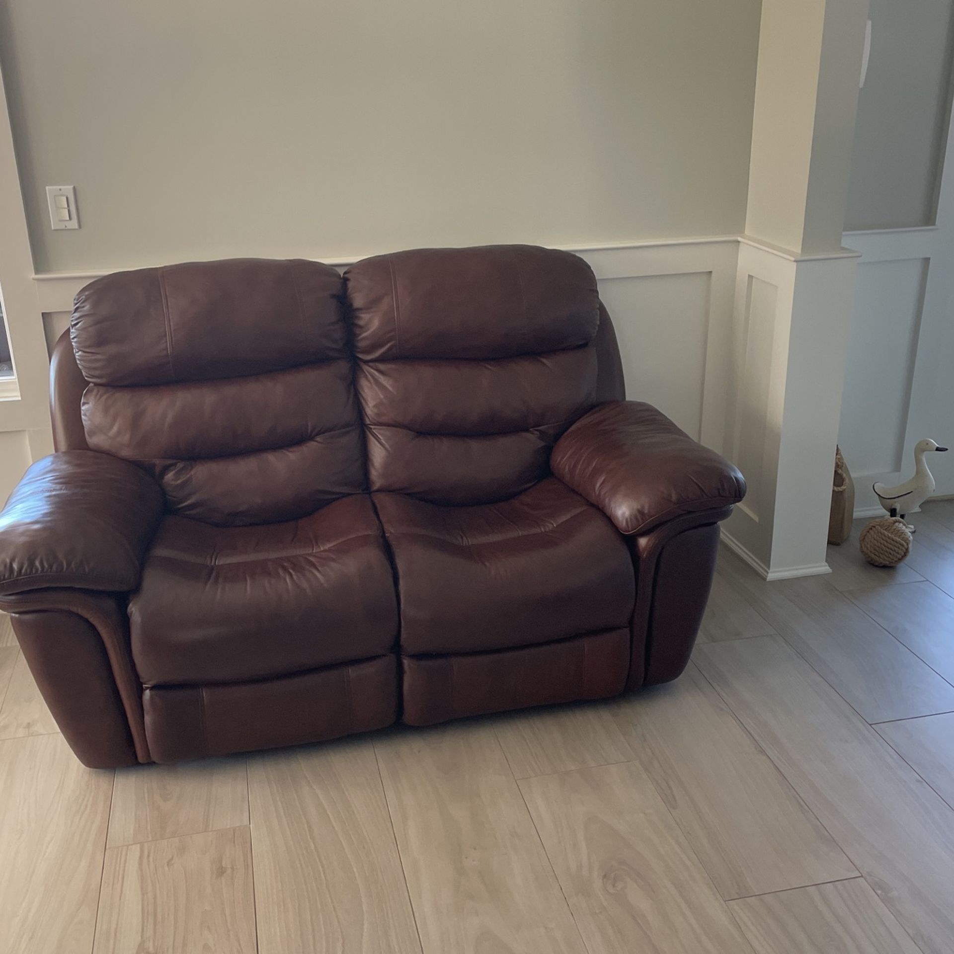 FREE Leather Reclining Love Seat Sofa