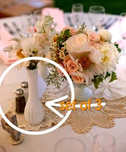 Milk Glasd Vase - Set Of 3