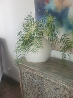 Crate & Barrel long wide vase. Over 1 foot high