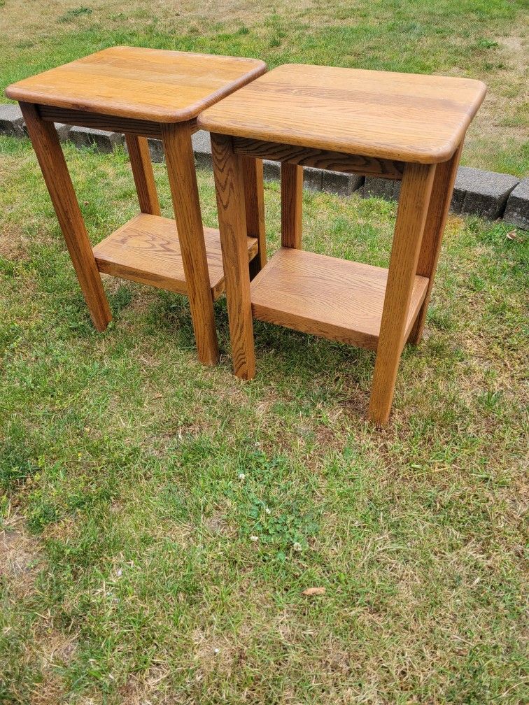 OAK END TABLES