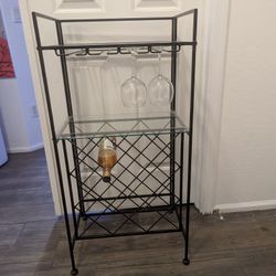Black Iron Metal Bar Wine Rack