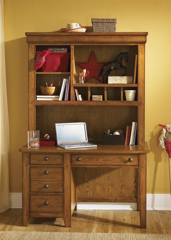 Grandpa’s Cabin Desk & Hutch in Aged Oak Finish by Liberty Furniture