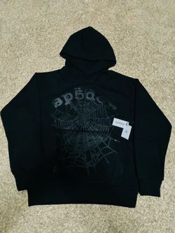 Black on black sp5der hoodie small