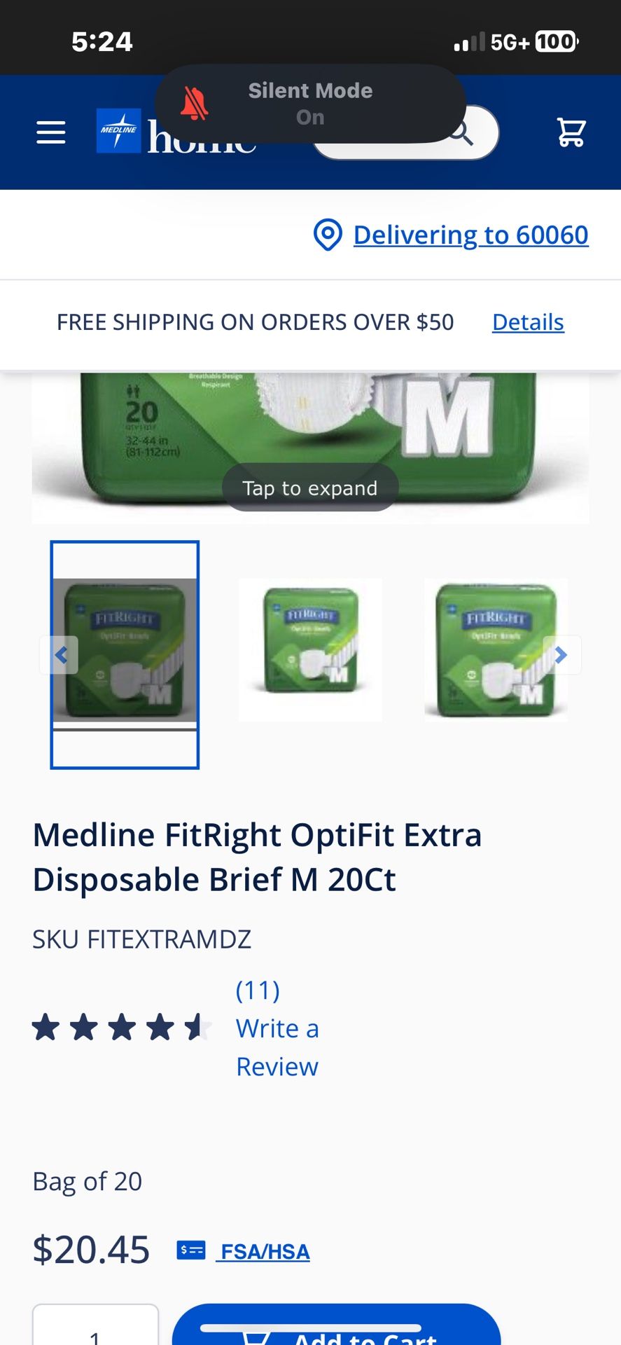 Medium 20ct adult disposable briefs (1 Pack available) $10ea