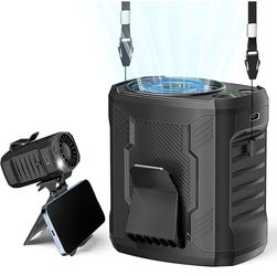 Portable Personal Waist Neck Fan - Airflow Strong, 10000rpm, 4-Speed Rechargeable Battery, Fast Cooling,Hands-Free Clip Belt Fan Indoor, Outdoor, Camp