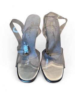 4.5" Clear Fitness Figure Competition Heels Shoes with Ankle Strap Women