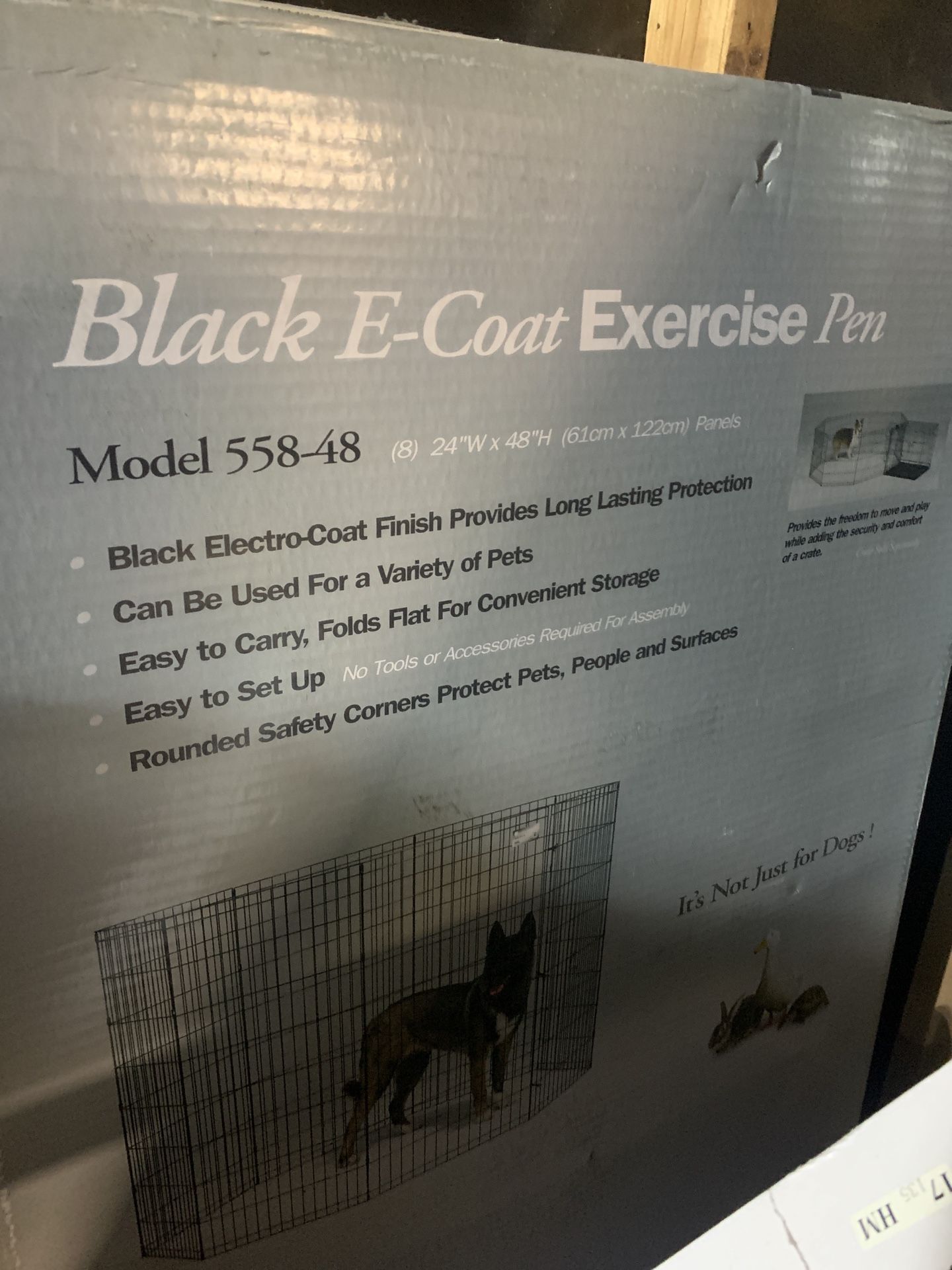 Set Of 2 Black Exercise Pen For Dogs