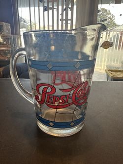 Pepsi-Cola Vintage Stain Glass Pitcher