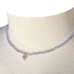 Neiman Marcus Tanzanite 14k Gold Fill Pendant Wire Wrap Necklace