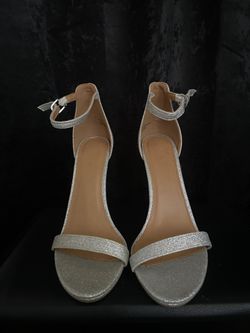 silver sparkle heel