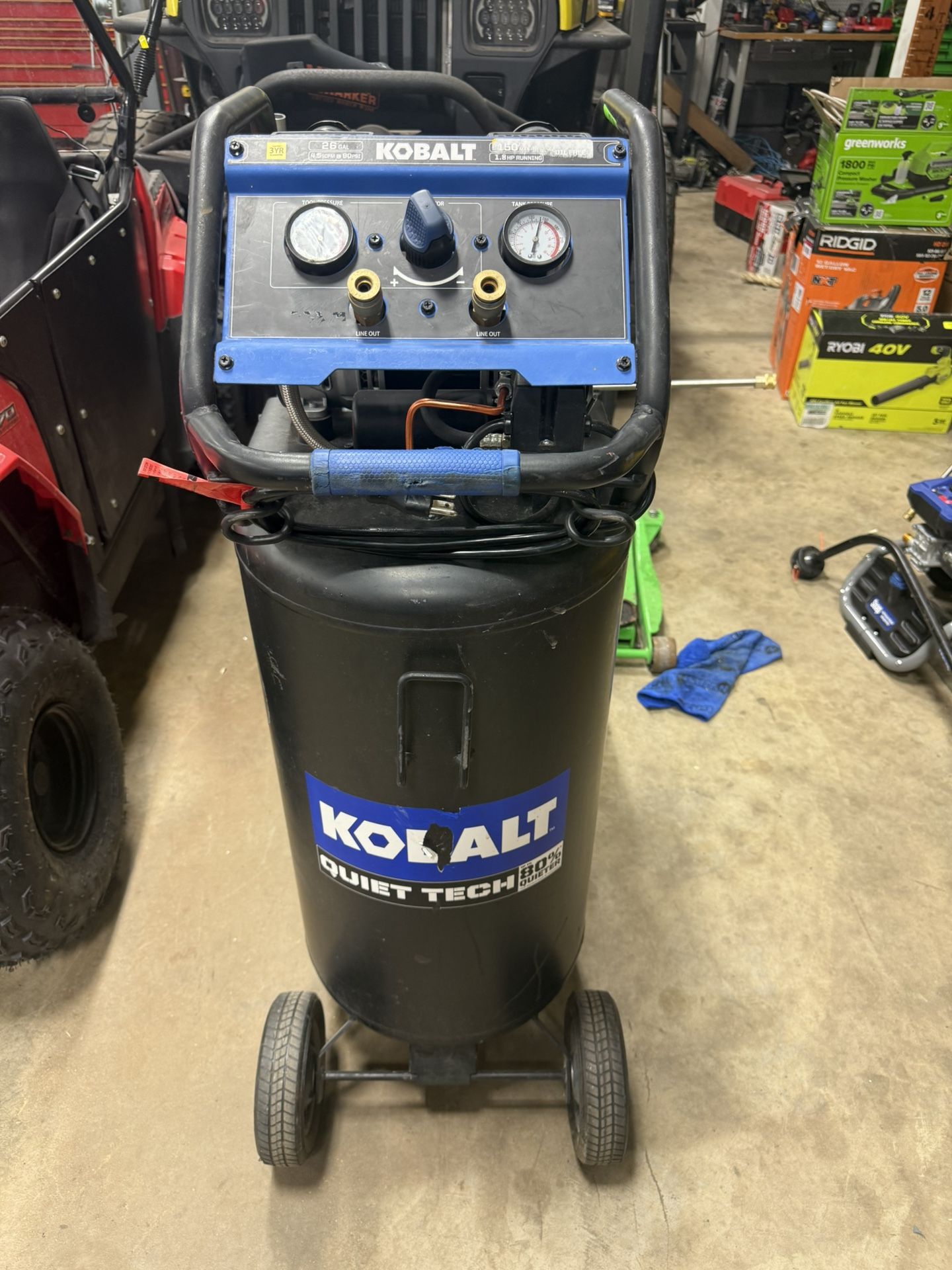 Kobalt QUIET TECH 26-Gallon Portable Electric 150 PSI Vertical Air Compressor