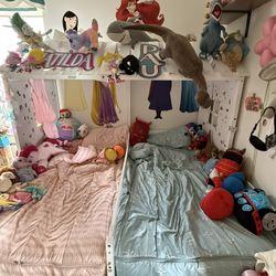 Kids Twin House Bed – 2-in-1 Design with Canopy Roof