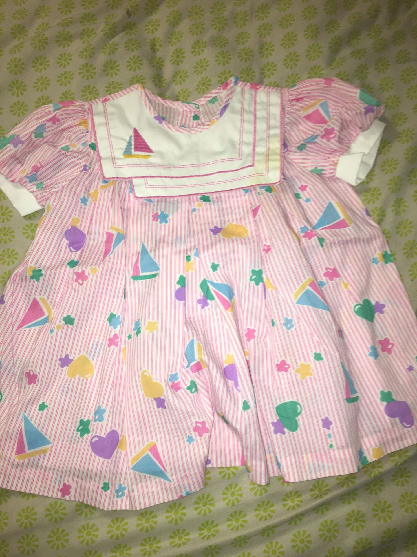 Vintage you are in Wonderland Girls Dress Pink with Shapes 3T