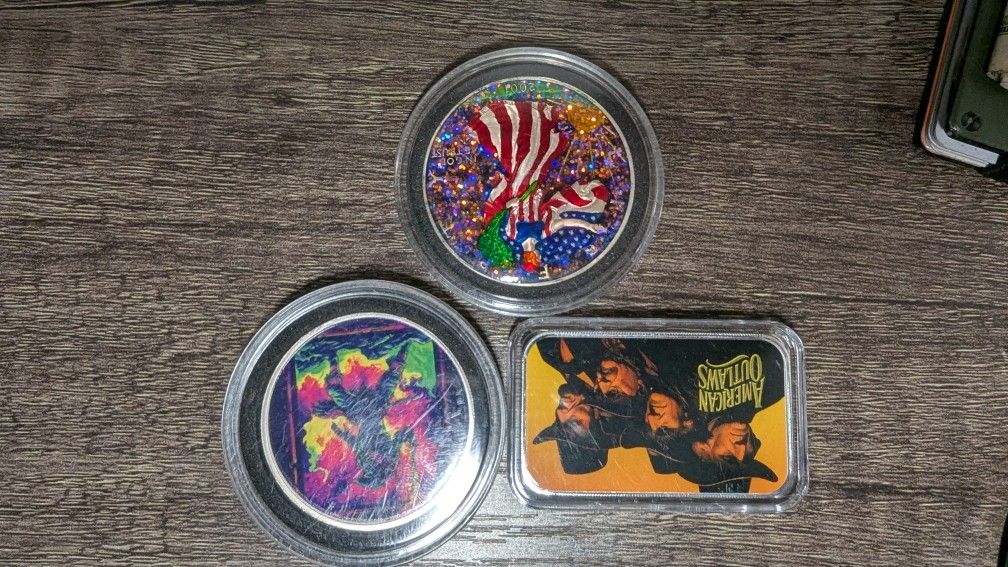 3 (1 ounce) colorized Silver .999