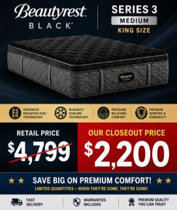 Beautyrest Black Series Three 15.25" Medium King Size Mattress
