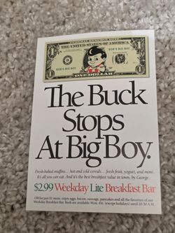 Vintage Bob's Big Boy Poster.