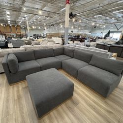 Costco HENREDON Murphy Modular Fabric Sectional With Ottoman 
