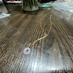 Pink And green Jade Necklace