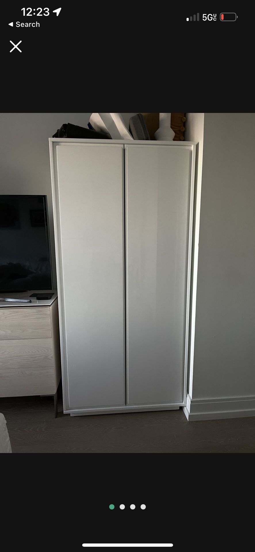 CB2 GALLERY WHITE 2 DOOR WARDROBE