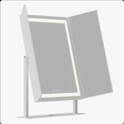New-in-Box: Fenchilin Trifold–360° Tilt–3 Mode Dimmable LED–Hollywood Vanity Mirror with Stand