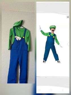 Boy's Deluxe Super Mario Bros. Luigi Costume usado solo una vez talla xL disfraz