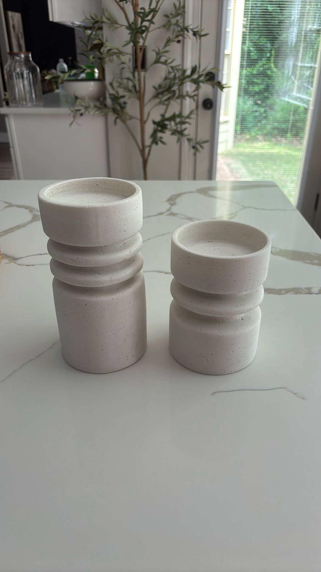 Travertine Candle Holders