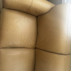 Tan Leather 3 Seat Sofa