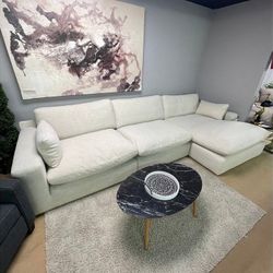 Elyza Linen 3-Piece LAF Chaise Sectional