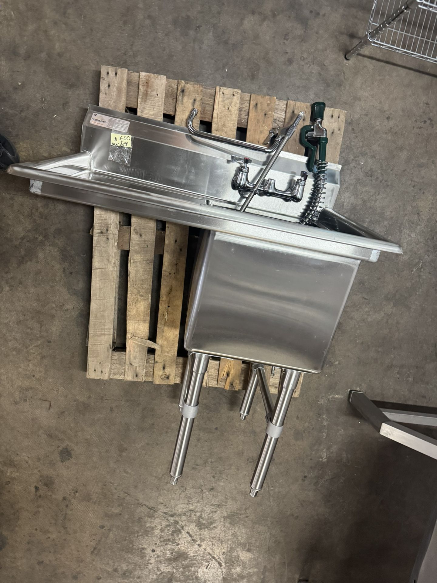 Stainless Steel Sink With Leftside Drainboard and sprayer