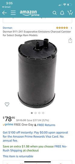 Dorman 911-241 Evaporative Emissions Charcoal Canister for Select Dodge Ram Models