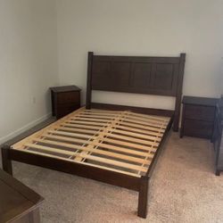 Queen Bed Frame with 2 Matching Nightstands 