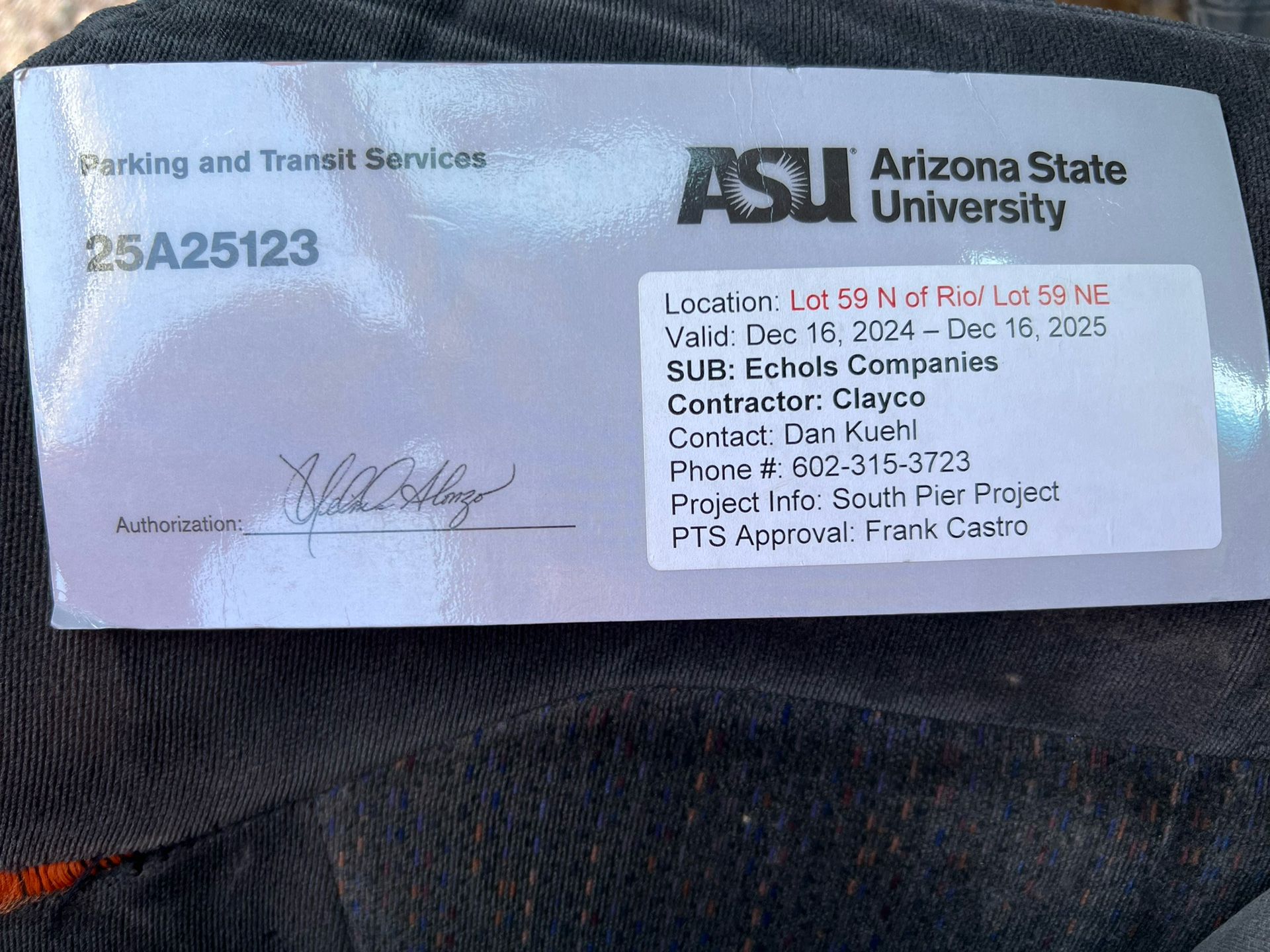 ASU Parking Pass