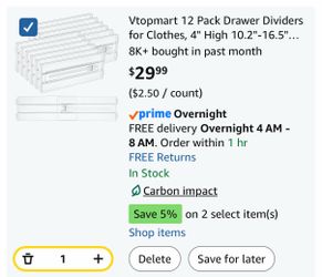Vtopmart 12 Pack Drawer Dividers for Clothes, 4" High 10.2"-16.5" Adjustable Expandable Dresser Drawer Organizer, Clear Plastic Separators for Dresser