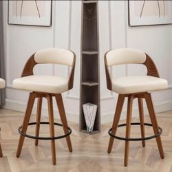 Set of 4, Bar Height Bar Stools for Kitchen Island,30.3 Inch Modern Upholstered Bar Chair, Swivel Ba